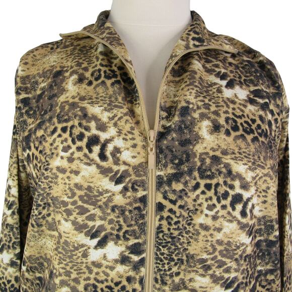 K.T. Golf Windbreaker Jacket Full Zip Front Animal Print Motif Sz Medium Pockets - Picture 5 of 11